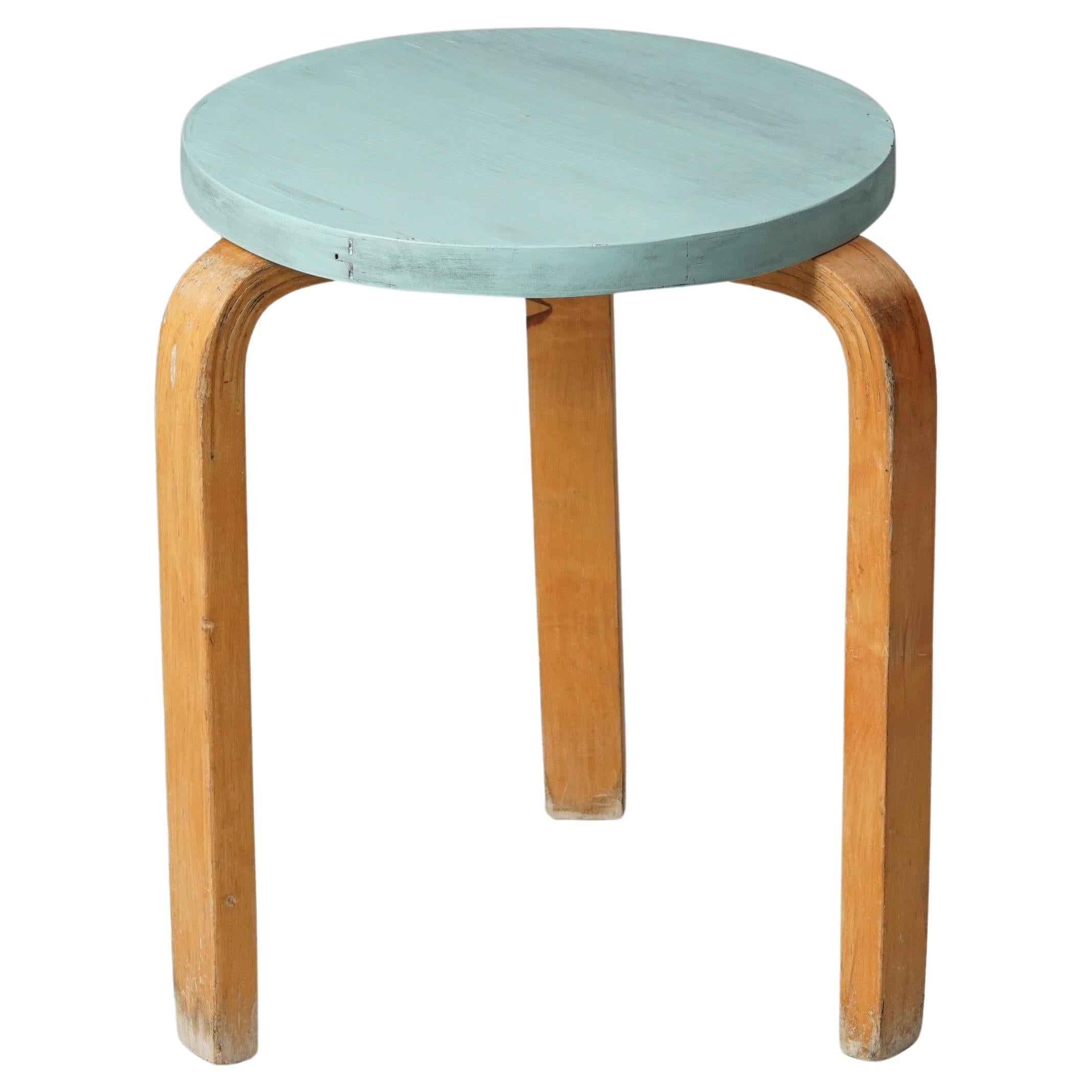 Rare Stool Model 60, Alvar Aalto, Oy Huonekalu- ja Rakennustyötehdas Ab, 1940s For Sale