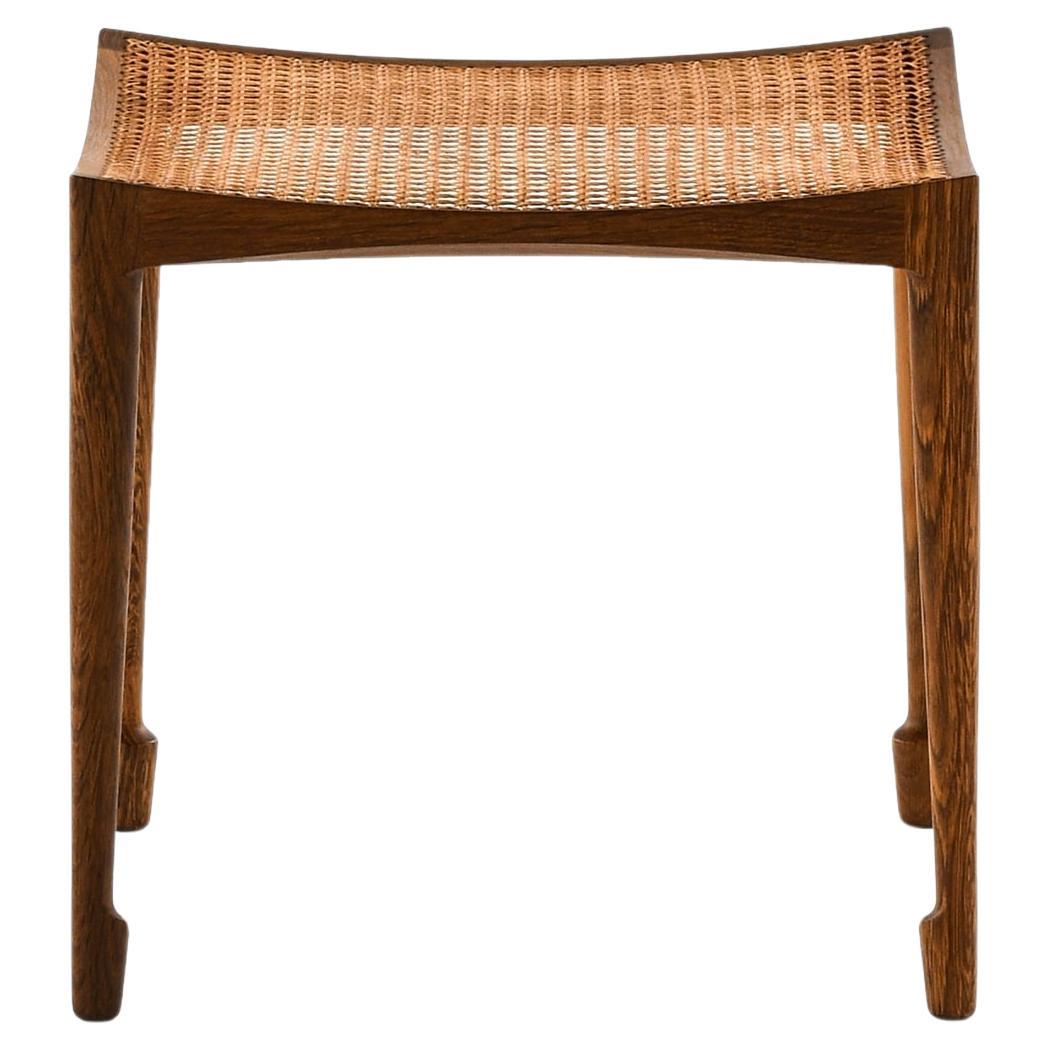 Rare Stool with Solid Oak Frame by Bernt Petersen, 1950s in vendita