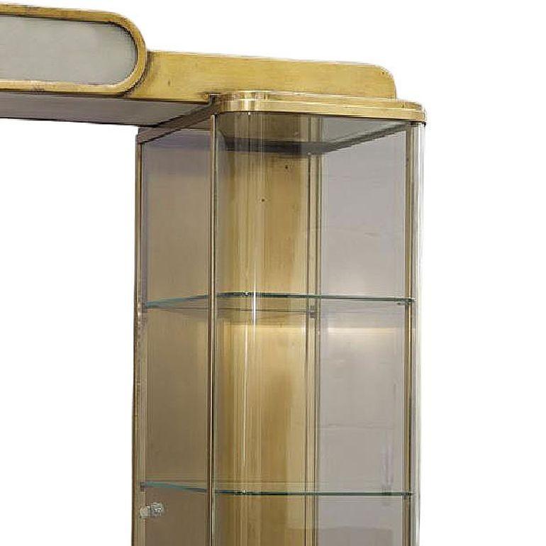 Raro espositore a doppia torre in ottone e Oak di Parker Pens, in stile Art Deco Streamline in vendita 3