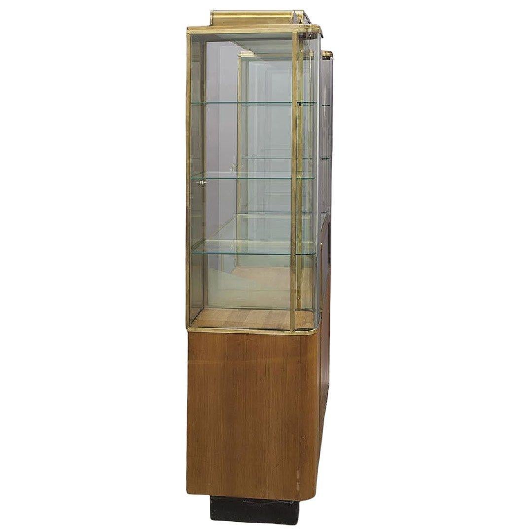 Americano Raro espositore a doppia torre in ottone e Oak di Parker Pens, in stile Art Deco Streamline in vendita