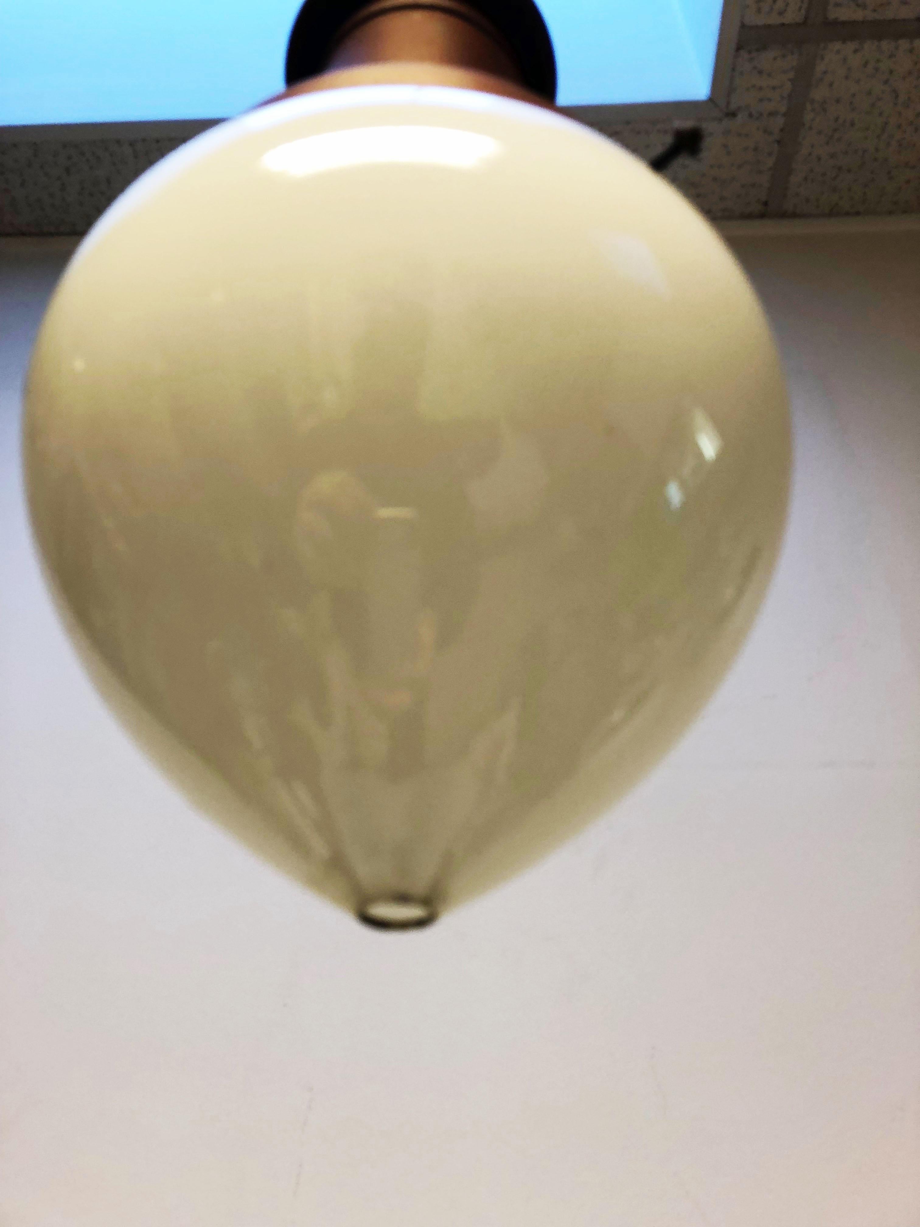 Industrial Rare Street or Factory Pendant Lamp Opaline Glass from the 1900s For Sale