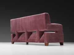 Seltenes Studio B.B.P.R. Sofa aus lila Mohair in Violett