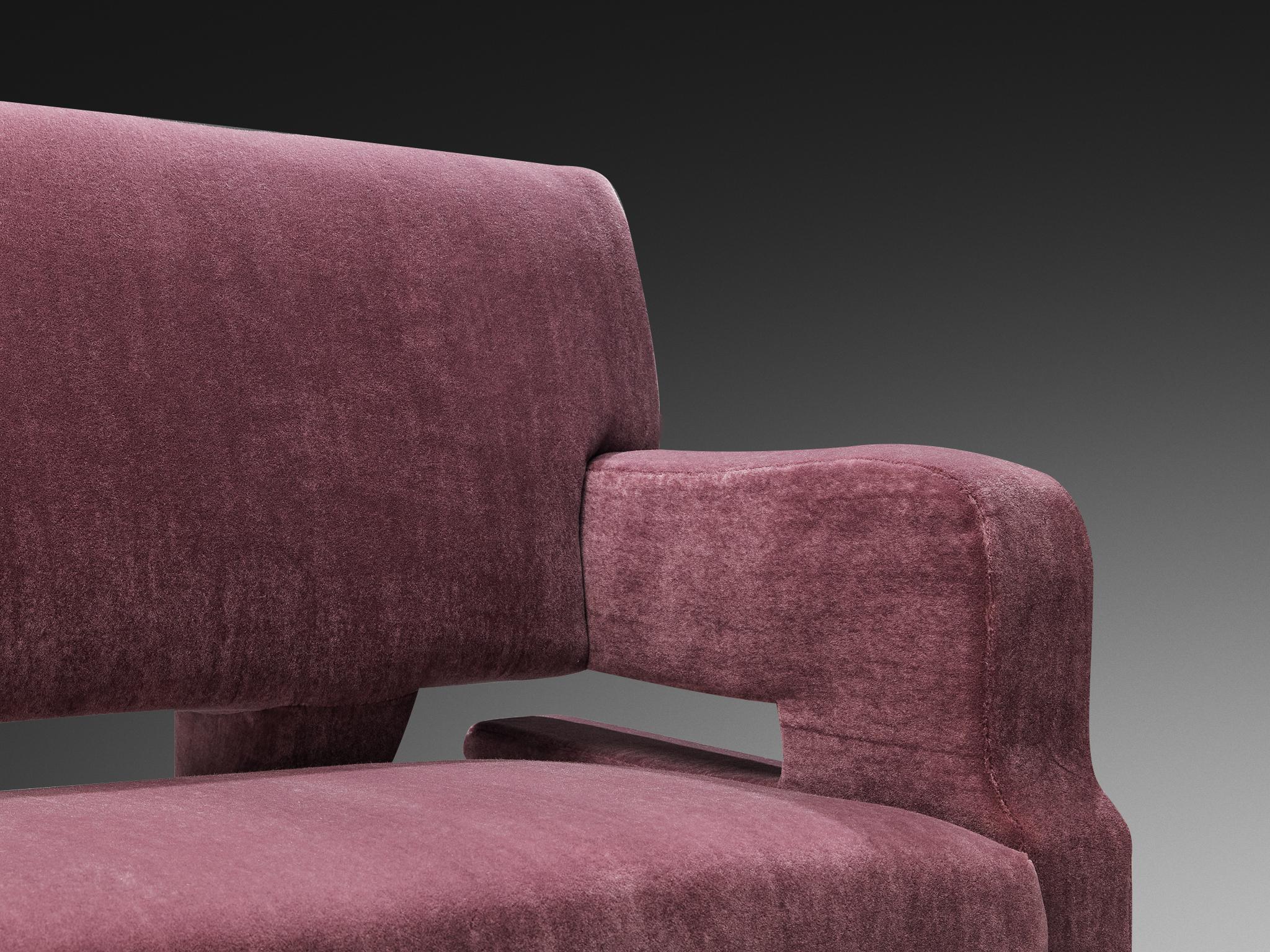 Studio B.B.P.R. Canapé en mohair violet Bon état - En vente à Waalwijk, NL