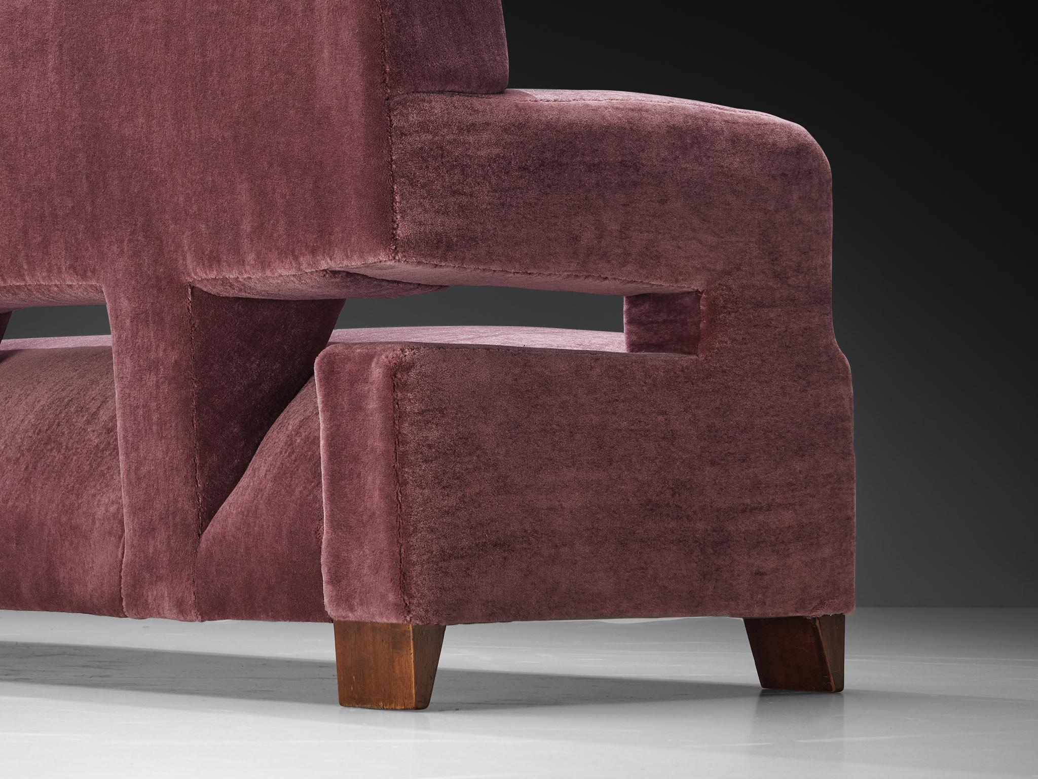 Milieu du XXe siècle Studio B.B.P.R. Canapé en mohair violet en vente