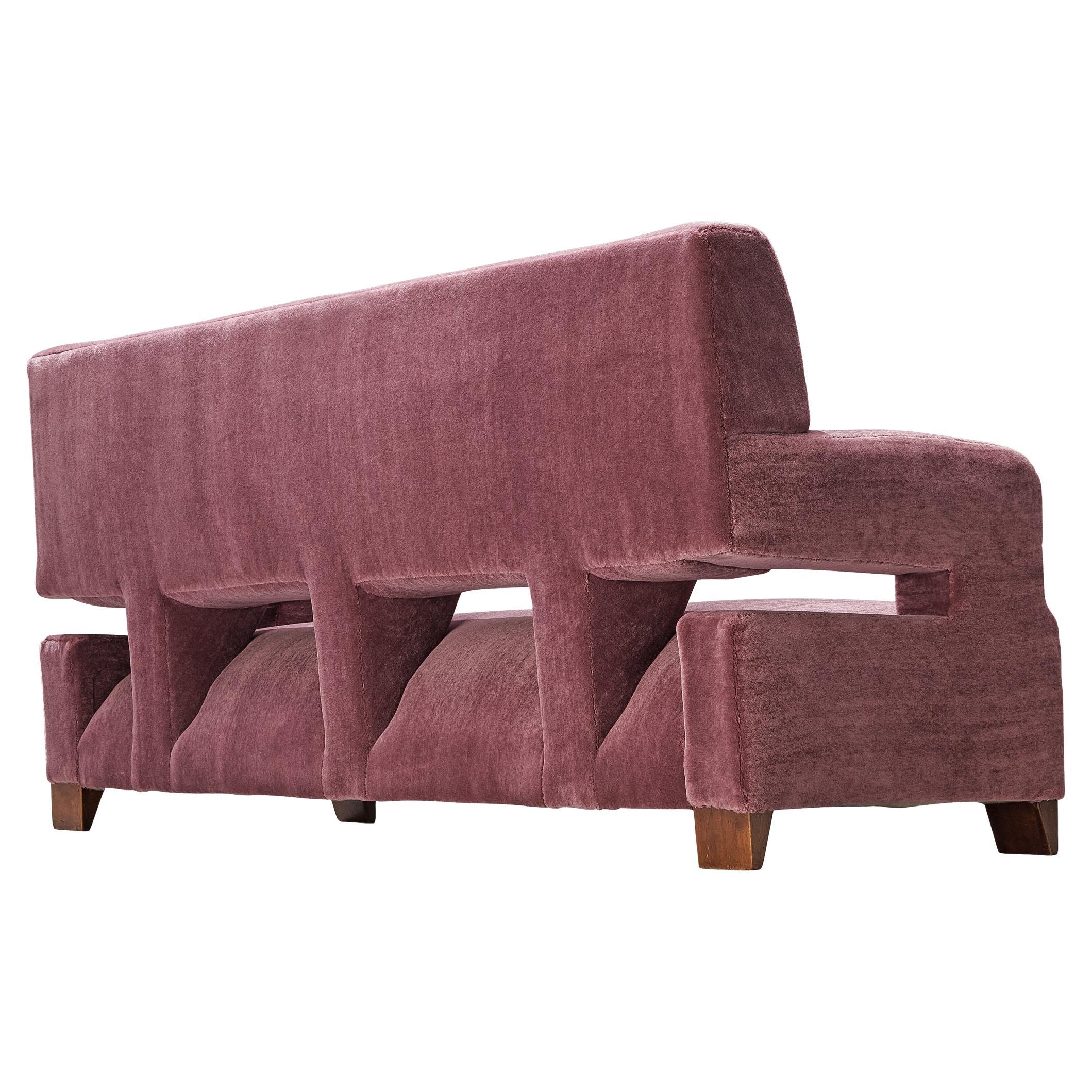 Rare Studio B.B.P.R. Sofa in Purple Mohair