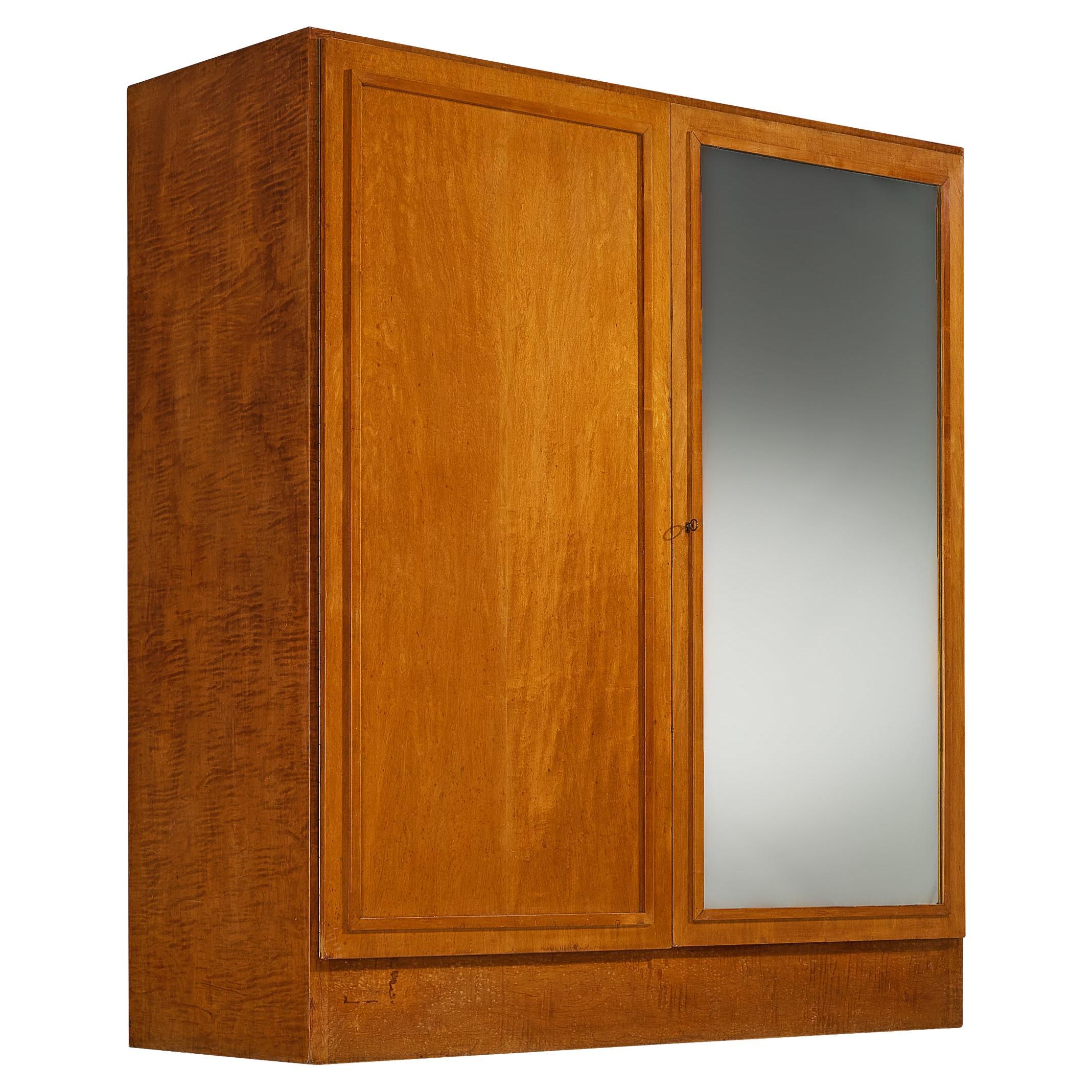 Rare Studio B.B.P.R. Wardrobe in Maple and Mirrored Glass ca. 1933