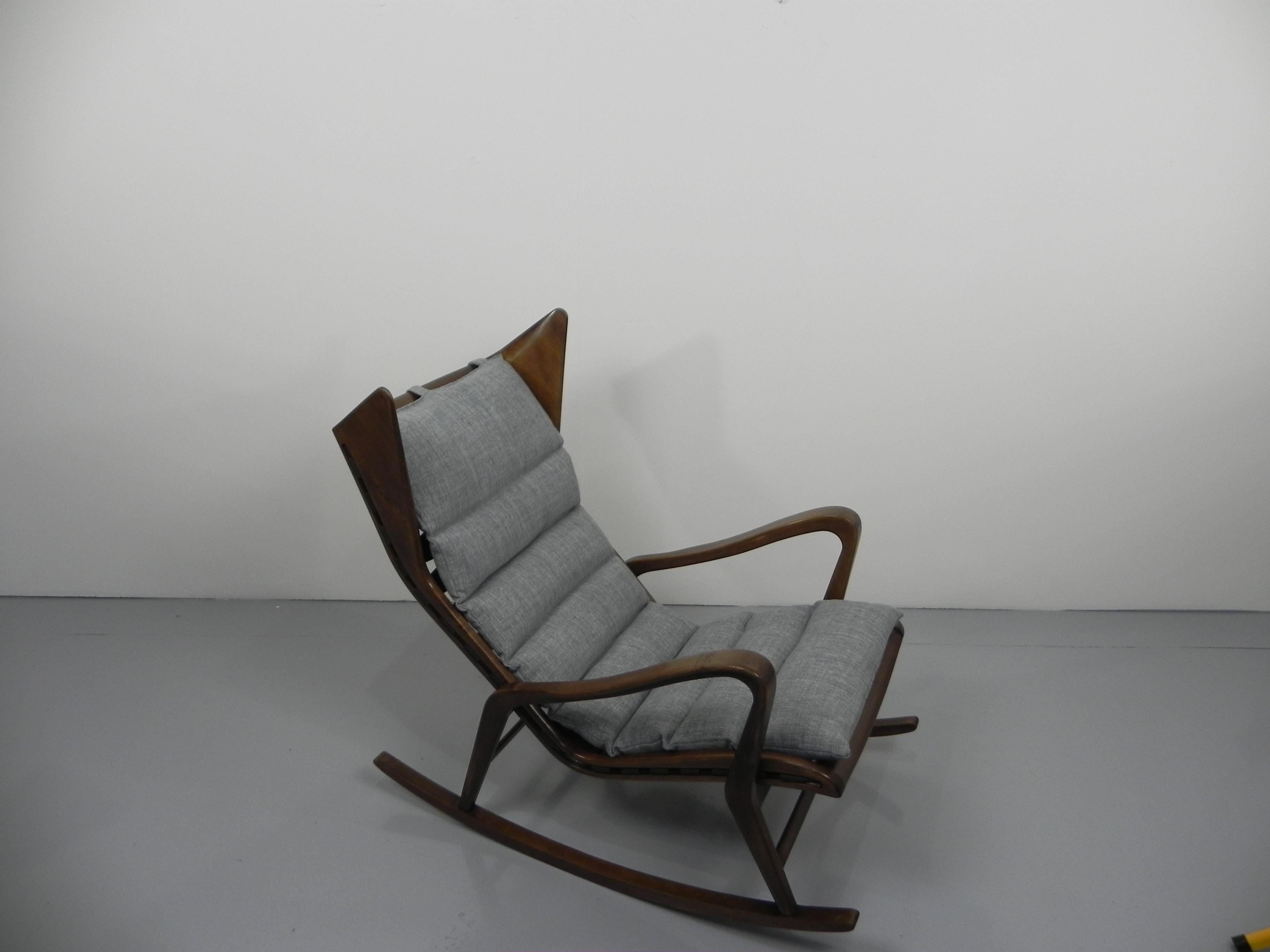 Mid-Century Modern Rare Studio Cassina Rocking Chair Model 572