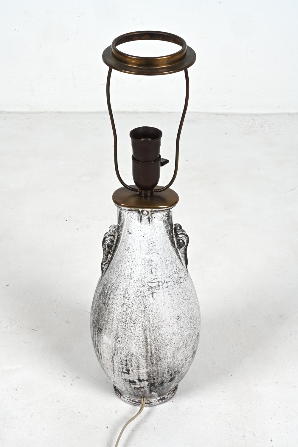 Rare Studio Ceramic Lamp by Svend Hammershøi for Kähler, Denmark, c. 1940 For Sale 5