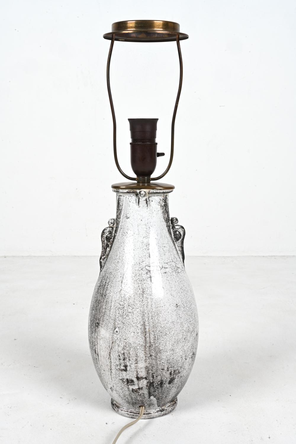 Rare Studio Ceramic Lamp by Svend Hammershøi for Kähler, Denmark, c. 1940 For Sale 6
