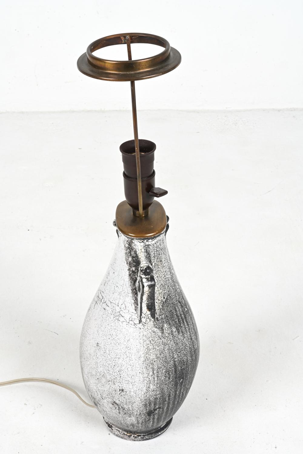 Rare Studio Ceramic Lamp by Svend Hammershøi for Kähler, Denmark, c. 1940 For Sale 8