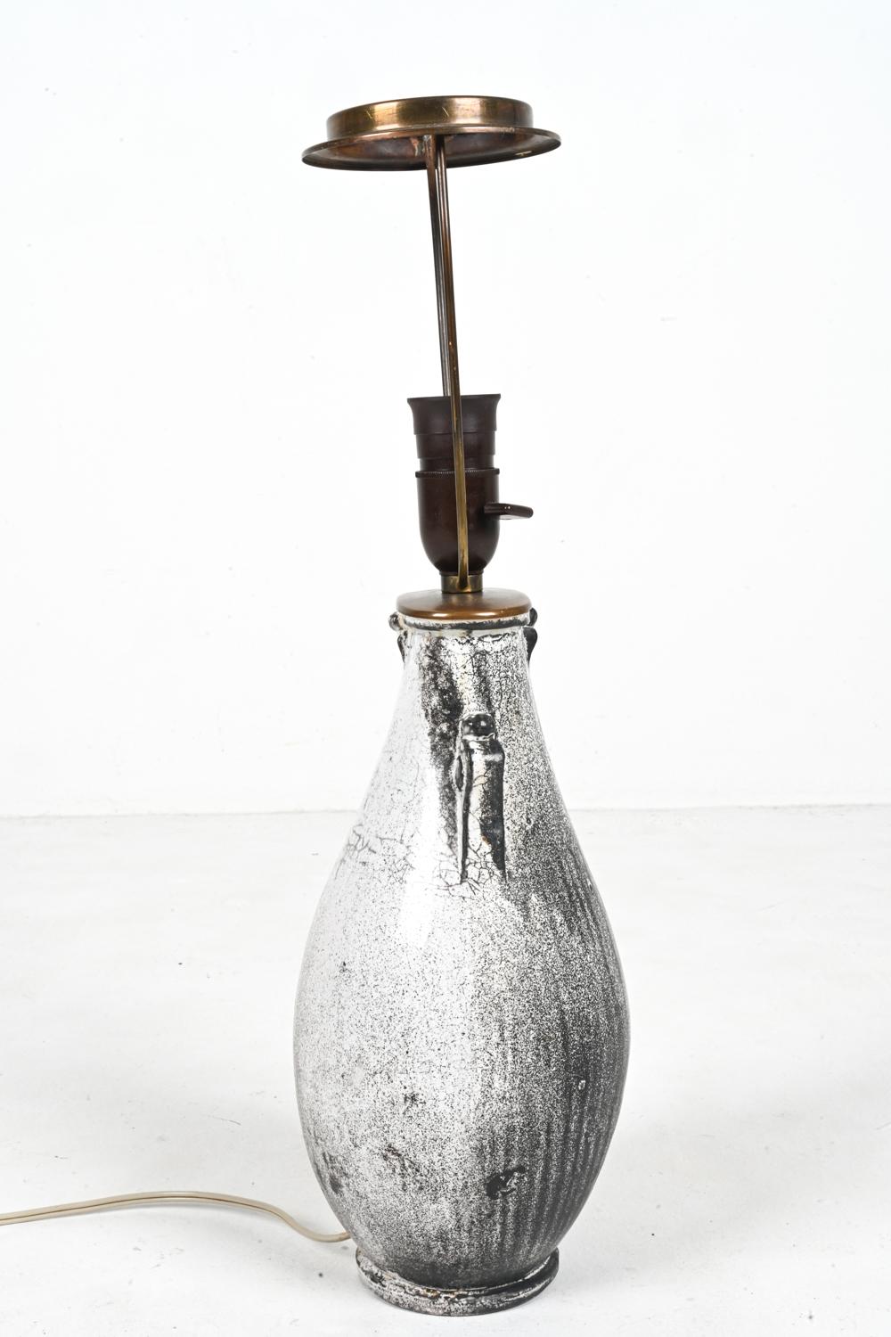 Rare Studio Ceramic Lamp by Svend Hammershøi for Kähler, Denmark, c. 1940 For Sale 9