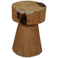 Rare Stump Table in Pine from Sweden, circa 1850