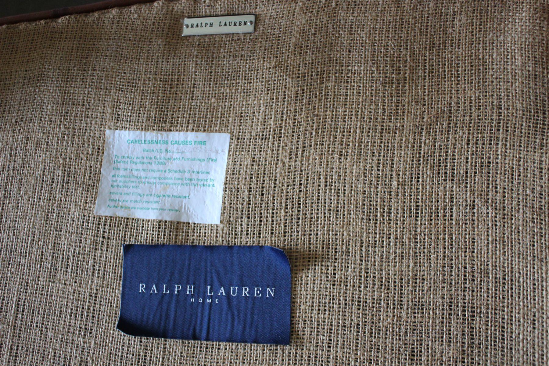 Rare Sublime Ralph Lauren “Beldon” Armchair in Tan Brown Saddle Leather For Sale 7