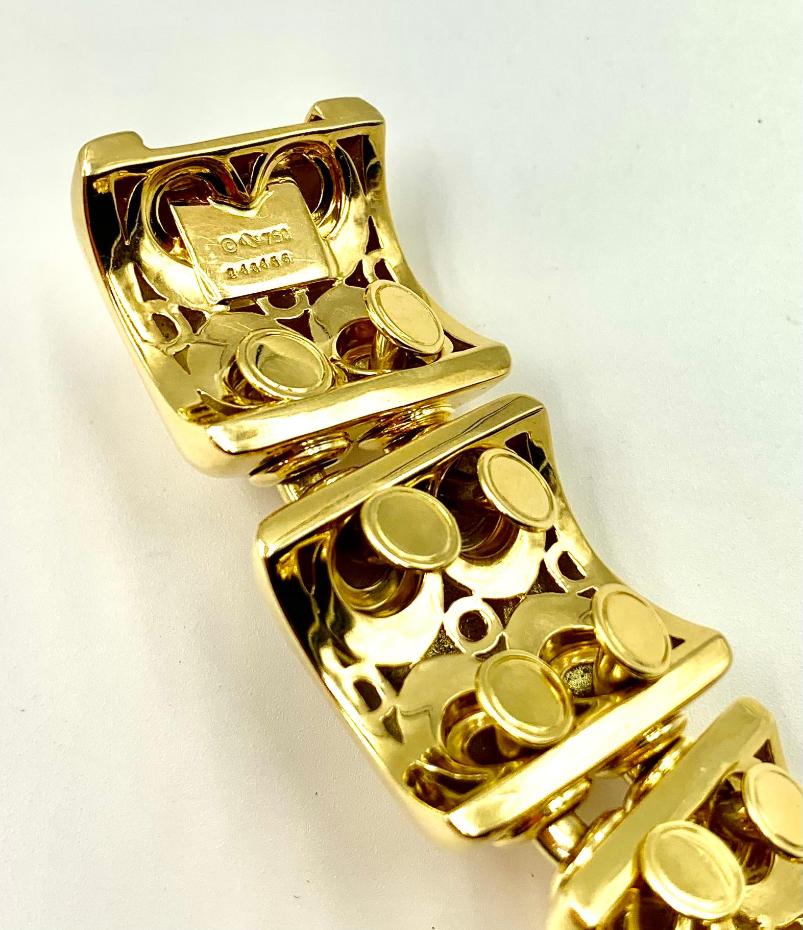 Rare Substantial Seaman Schepps 18K Yellow Gold Pyramid Bracelet For Sale 6