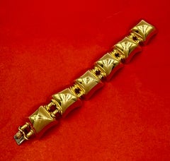 Rare Substantial Seaman Schepps 18K Yellow Gold Pyramid Bracelet