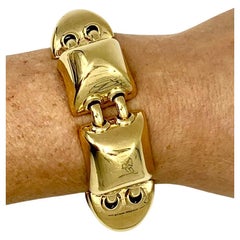 Raro brazalete piramidal Seaman Schepps de oro amarillo de 18 quilates