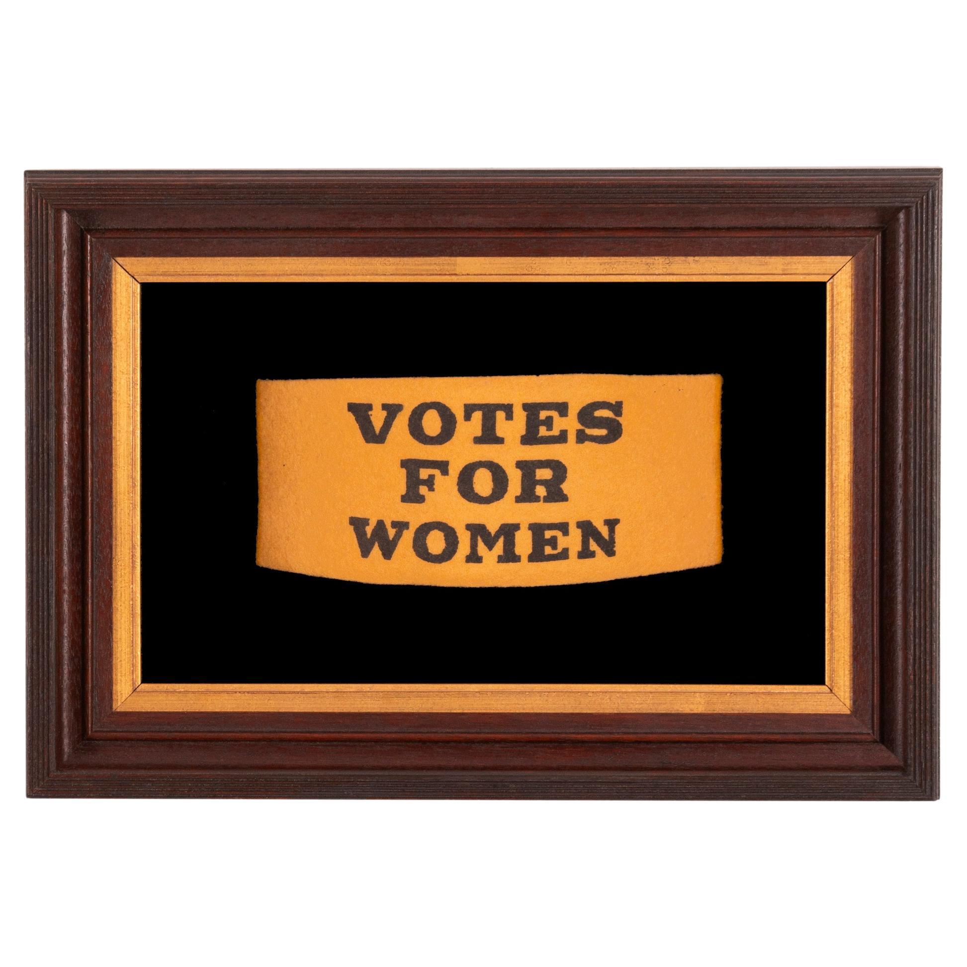 Rare Suffragette Armband in Golden Yellow Felt, ca 1912-1919 For Sale