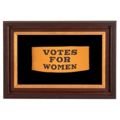 Used Rare Suffragette Armband in Golden Yellow Felt, ca 1912-1919