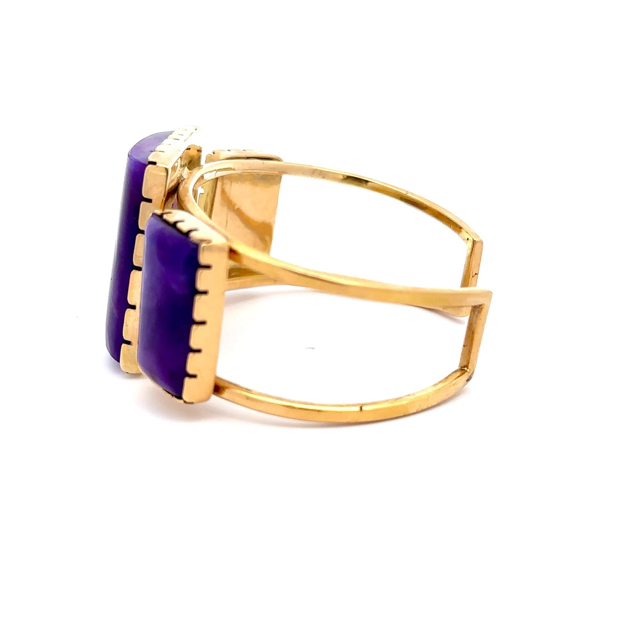 Rare Sugilite Cuff Bracelet In Excellent Condition For Sale In Vail, CO