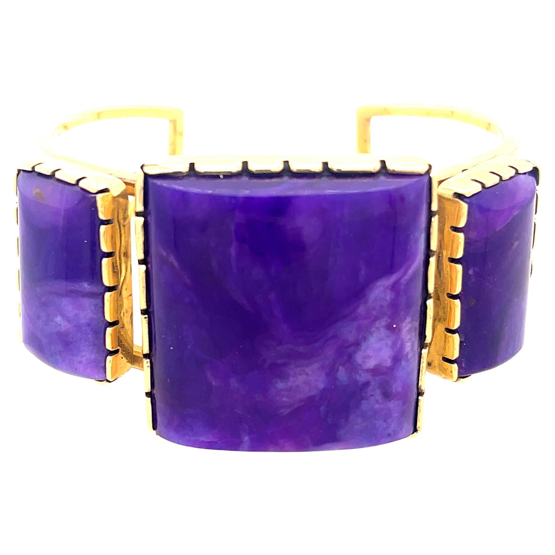 Rare Sugilite Cuff Bracelet For Sale