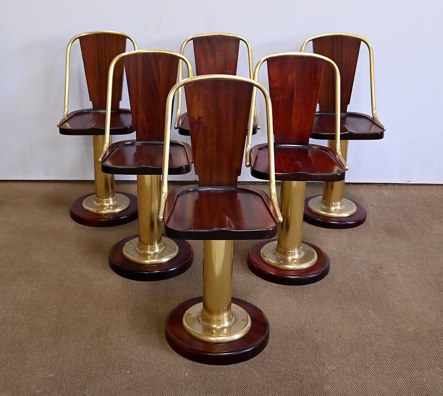 Art Deco Rare Set of 6 Ocean Liner Chairs, England – Early 20th Century For Sale