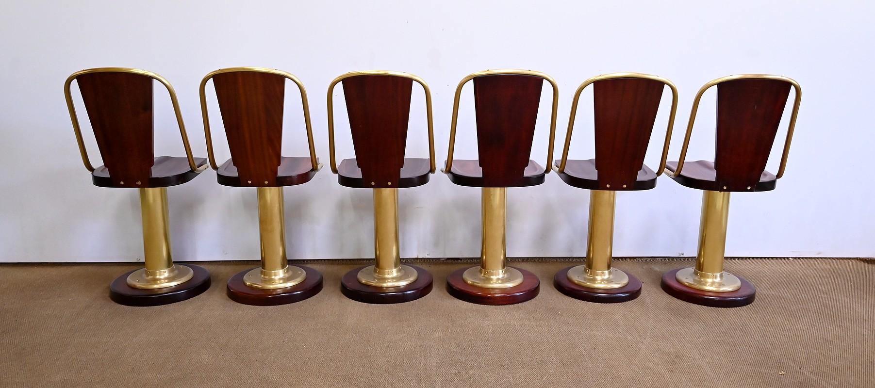 Rare Set of 6 Ocean Liner Chairs, England – Early 20th Century For Sale 1
