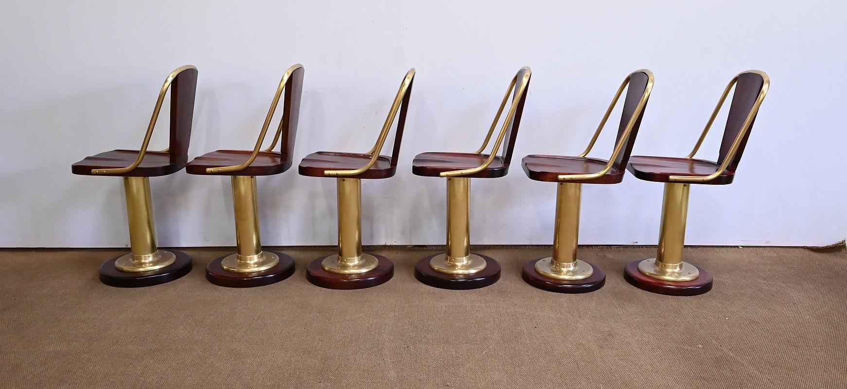 Rare Set of 6 Ocean Liner Chairs, England – Early 20th Century For Sale 2