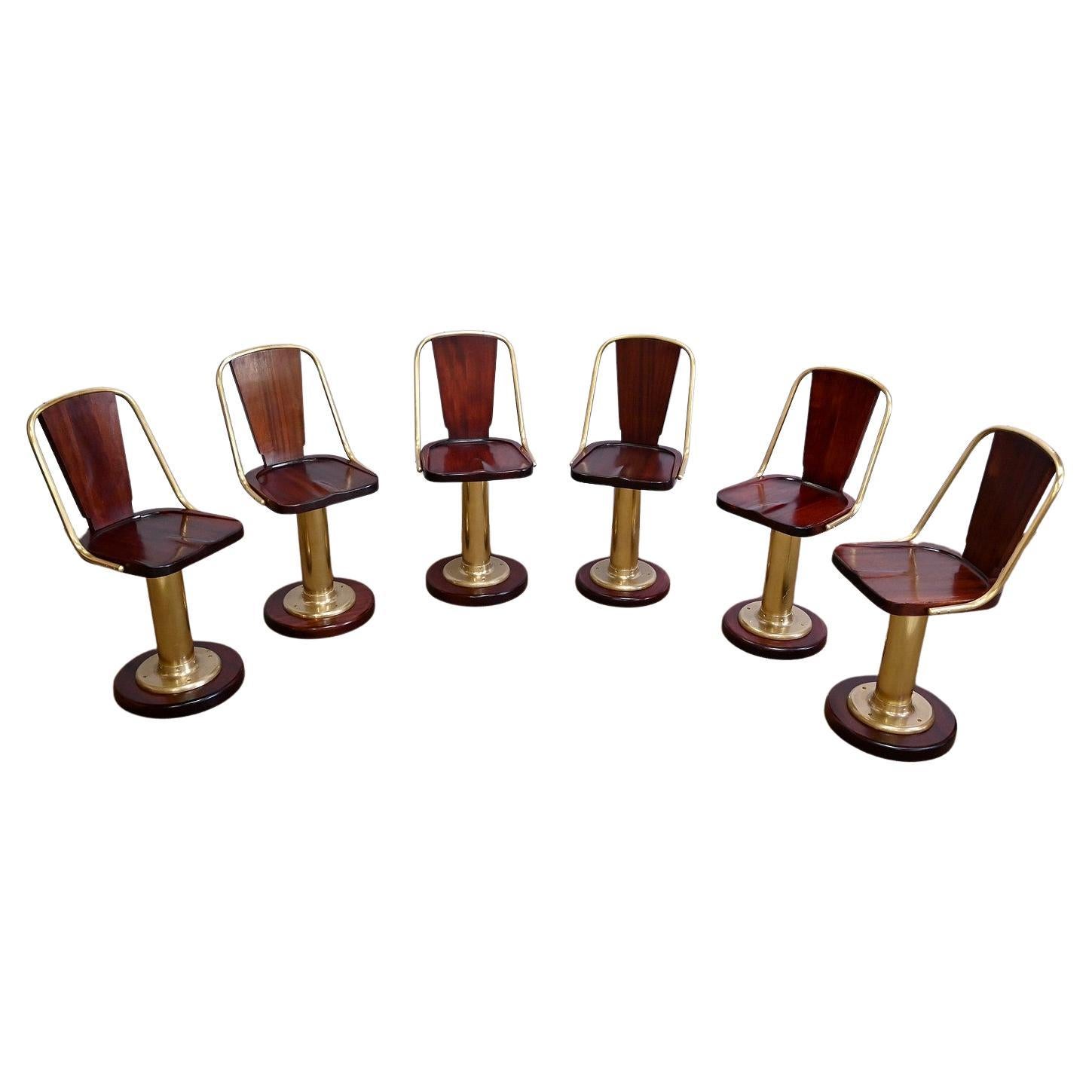 Rare Set of 6 Ocean Liner Chairs, England – Early 20th Century For Sale