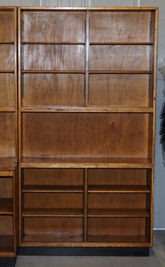 Rare Suite of Four 1940s Myers Old Street Shop Pharmacy Cabinets or Bookcases