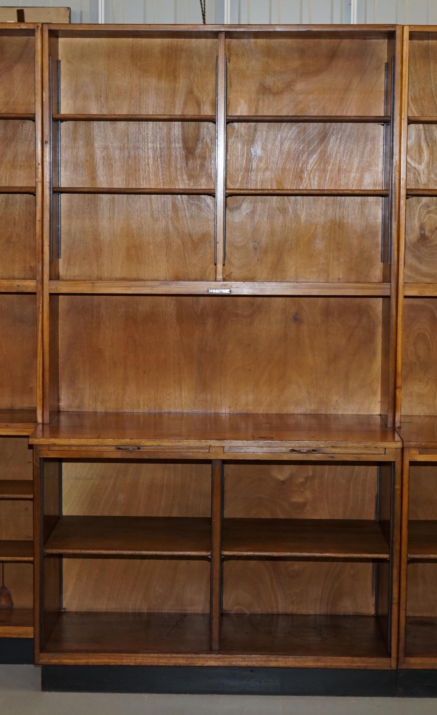 English Rare Suite of Four 1940s Myers Old Street Shop Pharmacy Cabinets or Bookcases