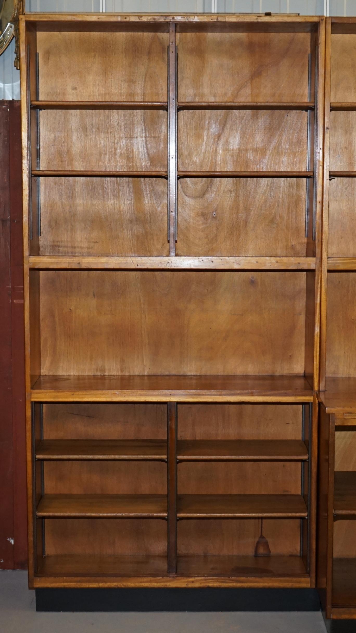 Hand-Crafted Rare Suite of Four 1940s Myers Old Street Shop Pharmacy Cabinets or Bookcases