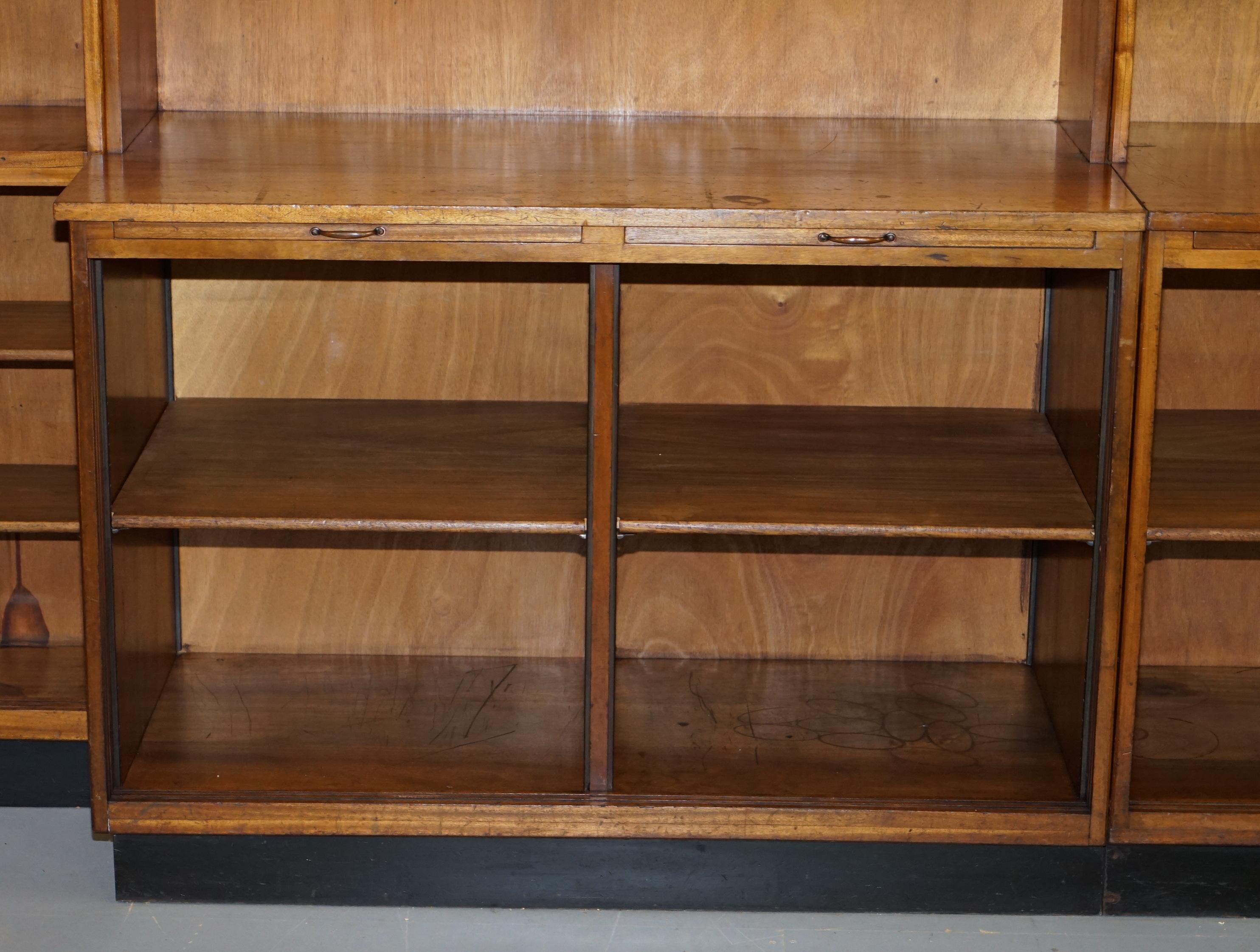 Mahogany Rare Suite of Four 1940s Myers Old Street Shop Pharmacy Cabinets or Bookcases