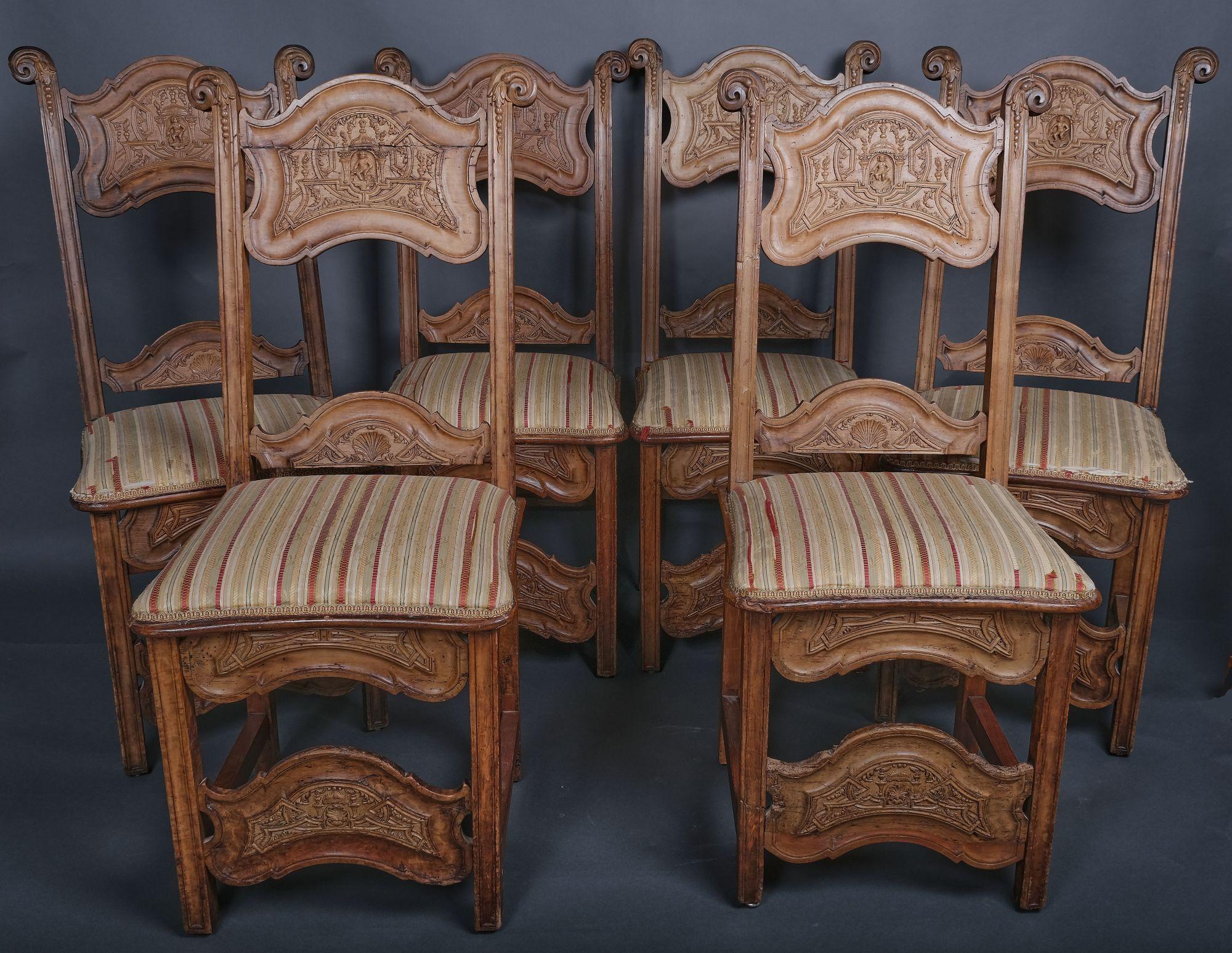 Rare Suite of Six Chairs, Prob. Lorraine, 18th Century For Sale 2