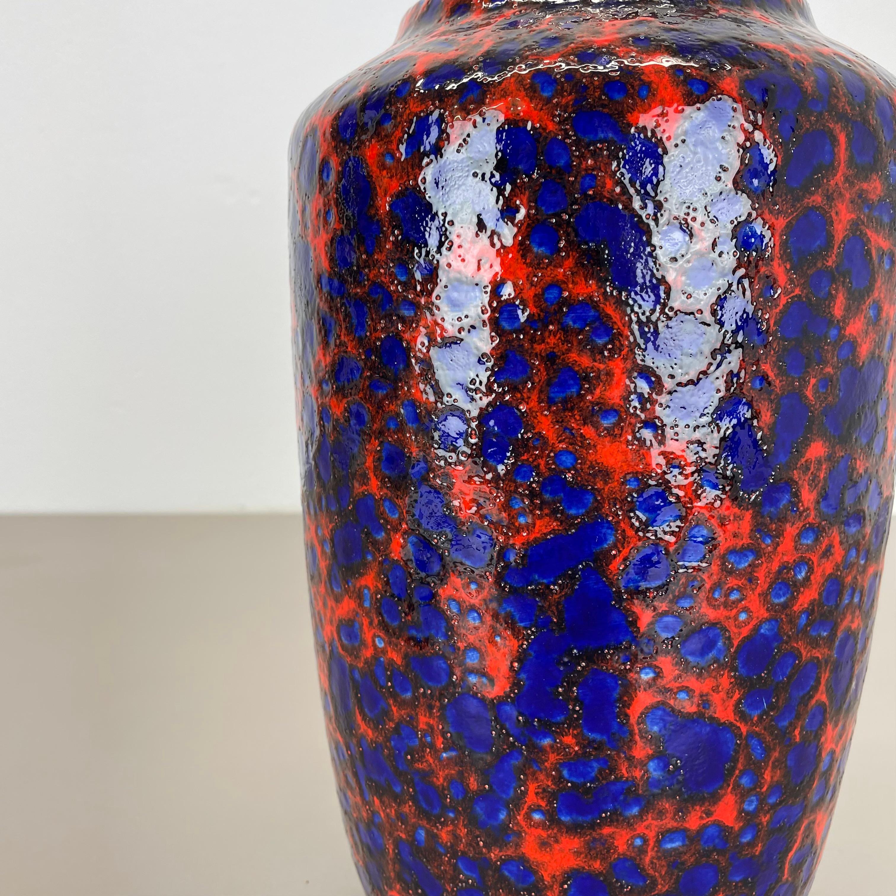 Seltene Superfarbene zerbrechliche Fat Lava Mehrfarbige Vase Scheurich, Deutschland WGP, 1970er Jahre im Angebot 6
