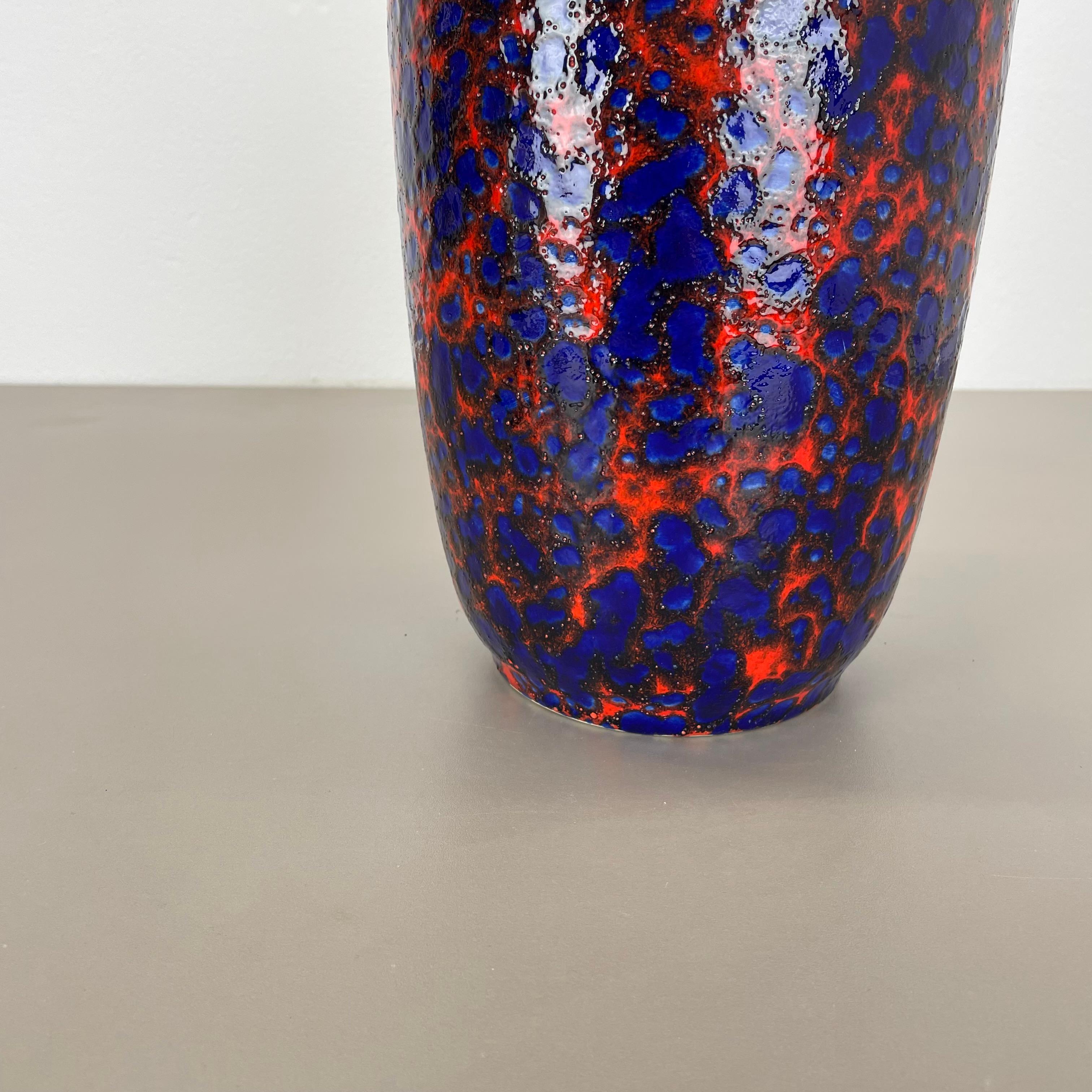Seltene Superfarbene zerbrechliche Fat Lava Mehrfarbige Vase Scheurich, Deutschland WGP, 1970er Jahre im Angebot 7