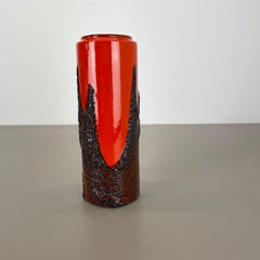 Rare vase Super Color Crusty Fat Lava Multi-Color Scheurich, Allemagne WGP, années 1970