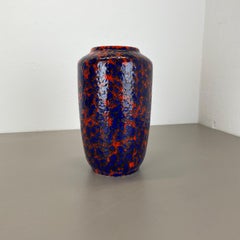 Rare Super Color Crusty Fat Lava Multi-Color Vase Scheurich, Germany WGP, 1970s
