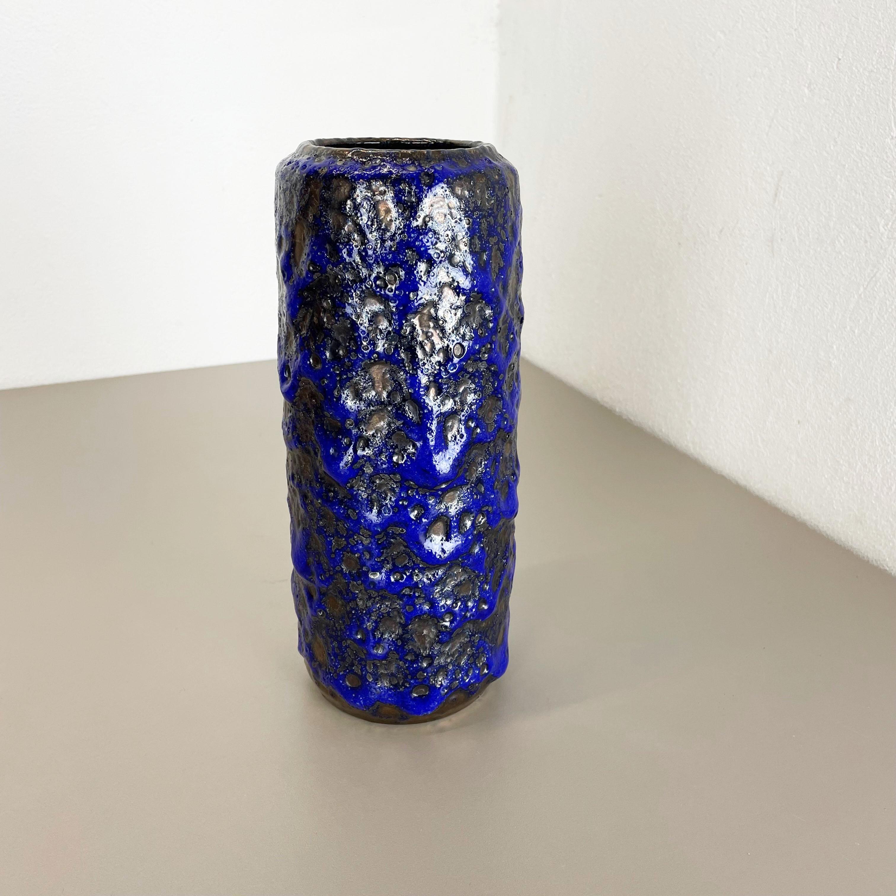 Mid-Century Modern Rare Super Color Crusty Fat Lava Multi-Color Vase Scheurich, Germany WGP, 1970s For Sale