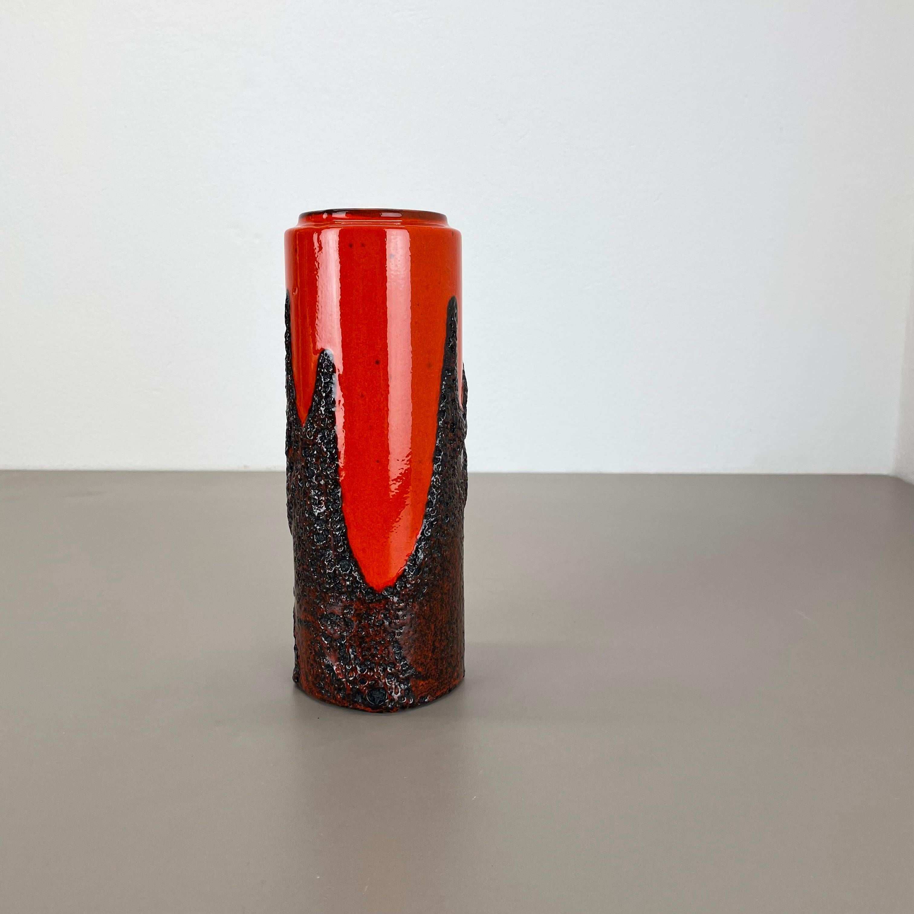 Seltene Superfarbene zerbrechliche Fat Lava Mehrfarbige Vase Scheurich, Deutschland WGP, 1970er Jahre (Moderne der Mitte des Jahrhunderts) im Angebot