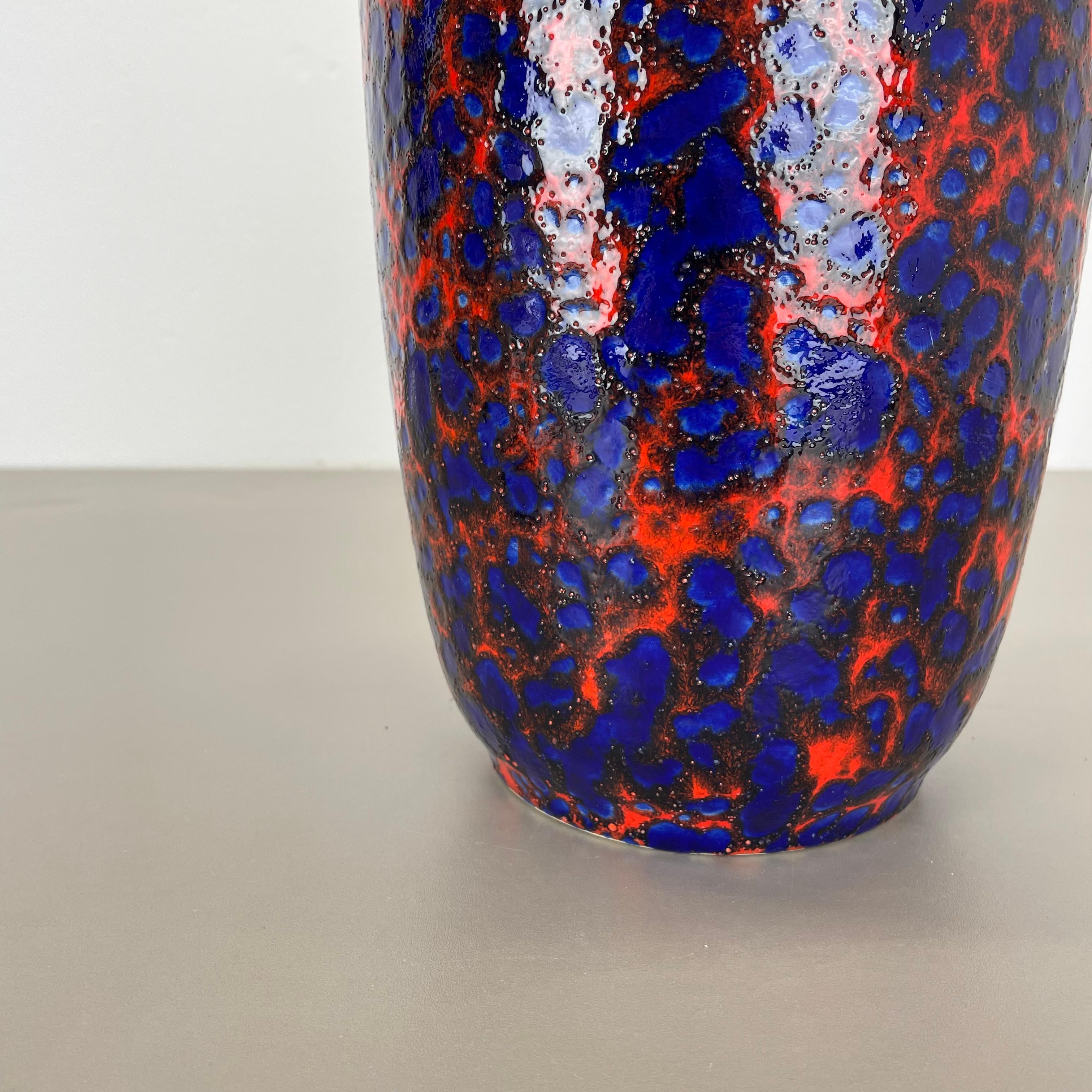 Mid-Century Modern Rare Super Color Crusty Fat Lava Multi-Color Vase Scheurich, Germany WGP, 1970s For Sale