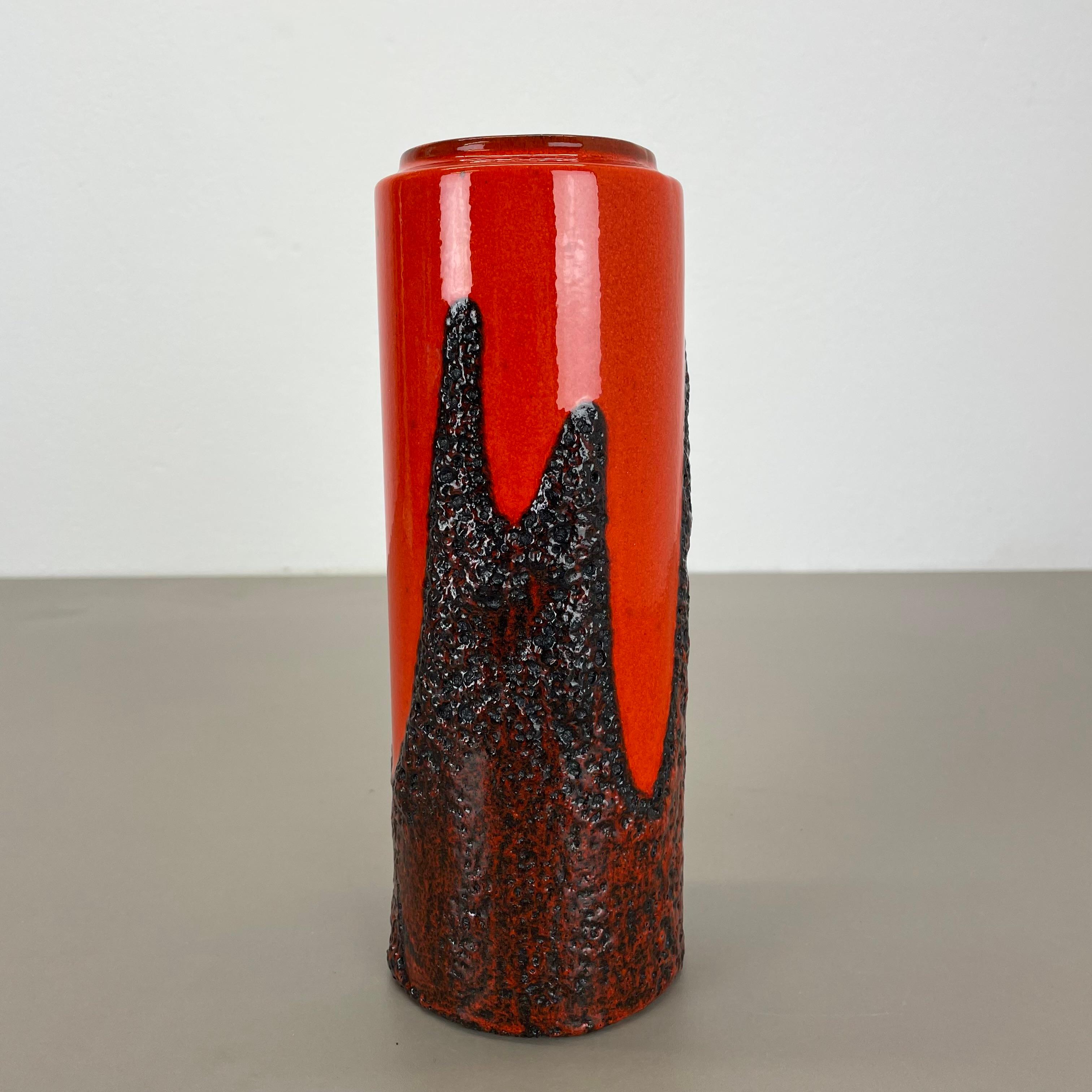 Rare Super Color Crusty Fat Lava Multi-Color Vase Scheurich, Germany WGP, 1970s In Good Condition For Sale In Kirchlengern, DE