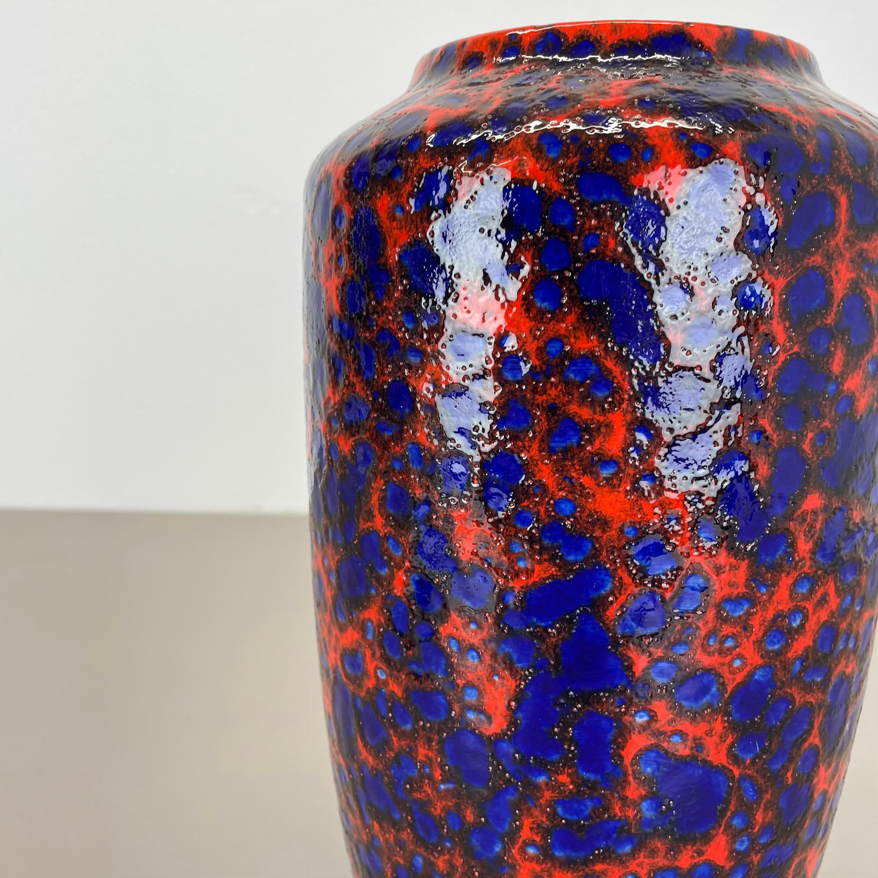 20th Century Rare Super Color Crusty Fat Lava Multi-Color Vase Scheurich, Germany WGP, 1970s For Sale