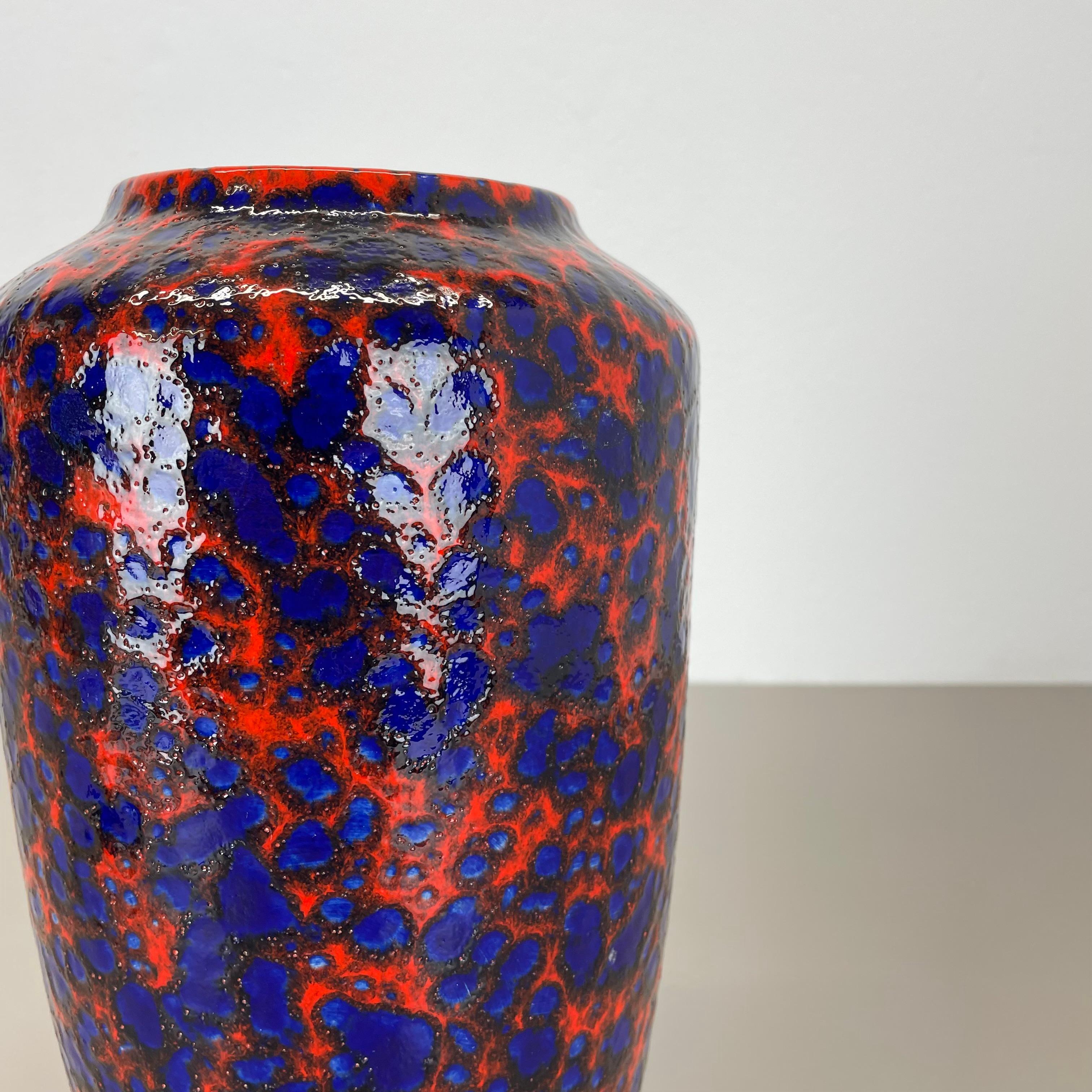 Seltene Superfarbene zerbrechliche Fat Lava Mehrfarbige Vase Scheurich, Deutschland WGP, 1970er Jahre (Keramik) im Angebot