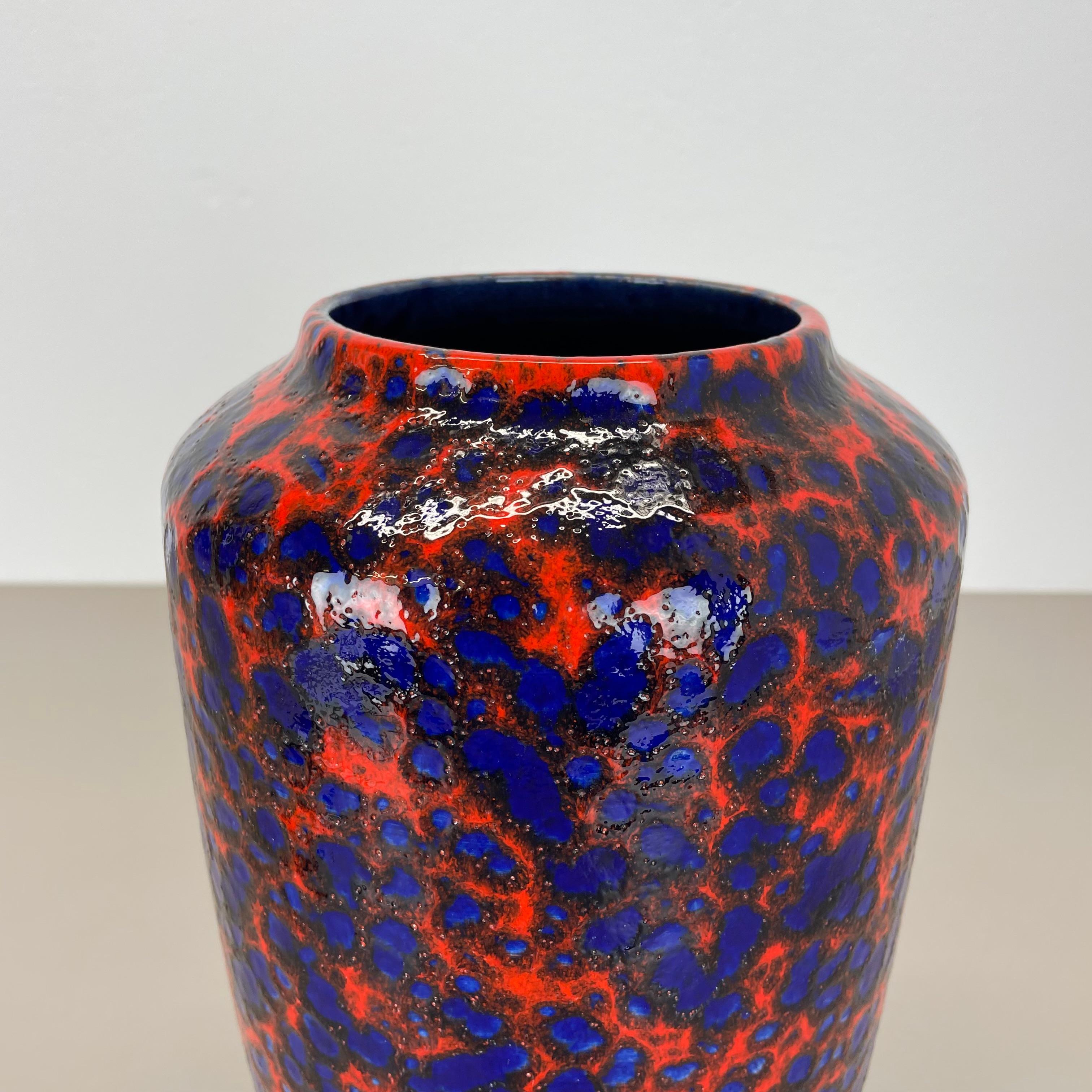 Céramique Rare vase Super Color Crusty Fat Lava Multi-Color Scheurich, Allemagne WGP, années 1970 en vente