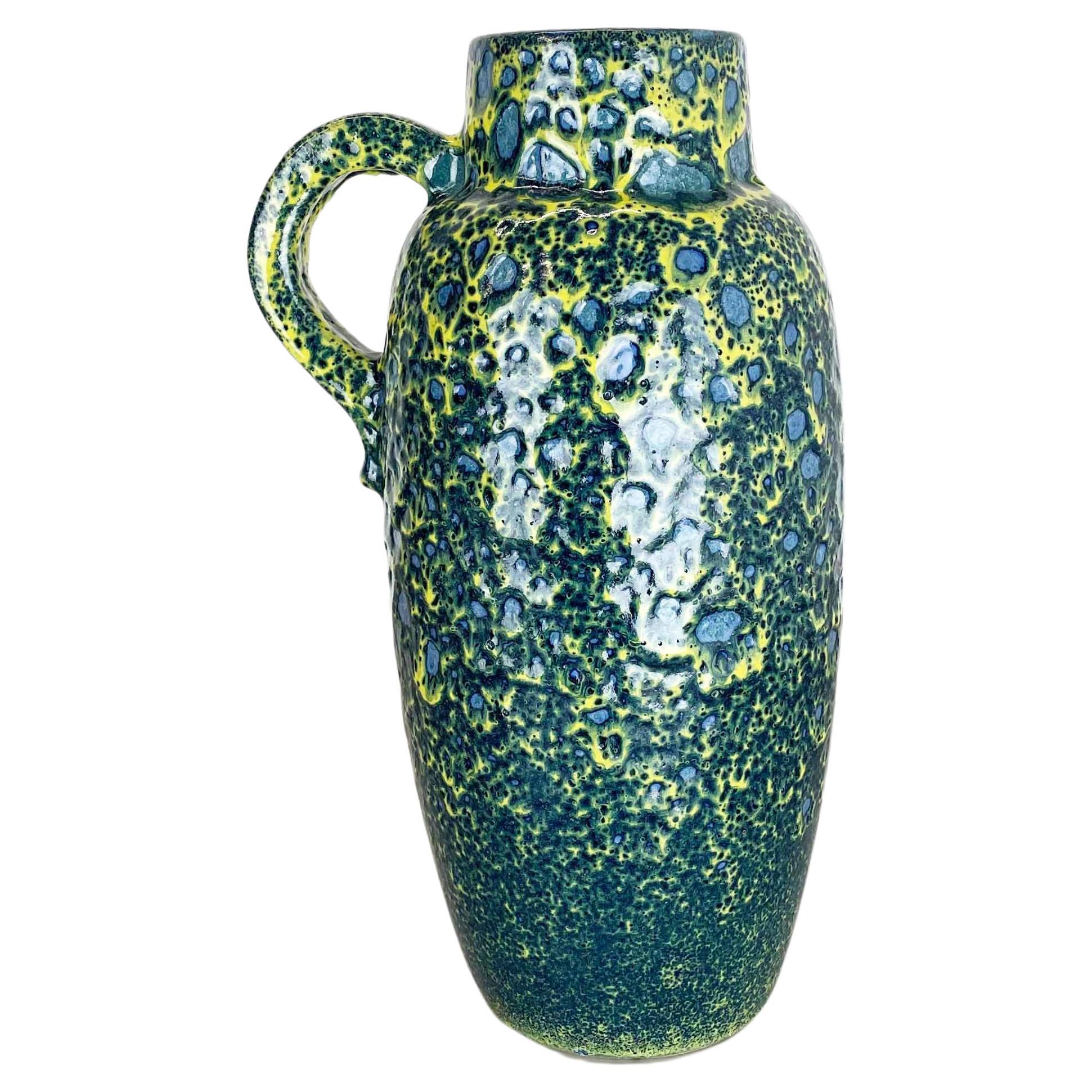 Raro vaso multicolore Super Color Crusty Fat Lava Scheurich, Germania WGP, anni '70