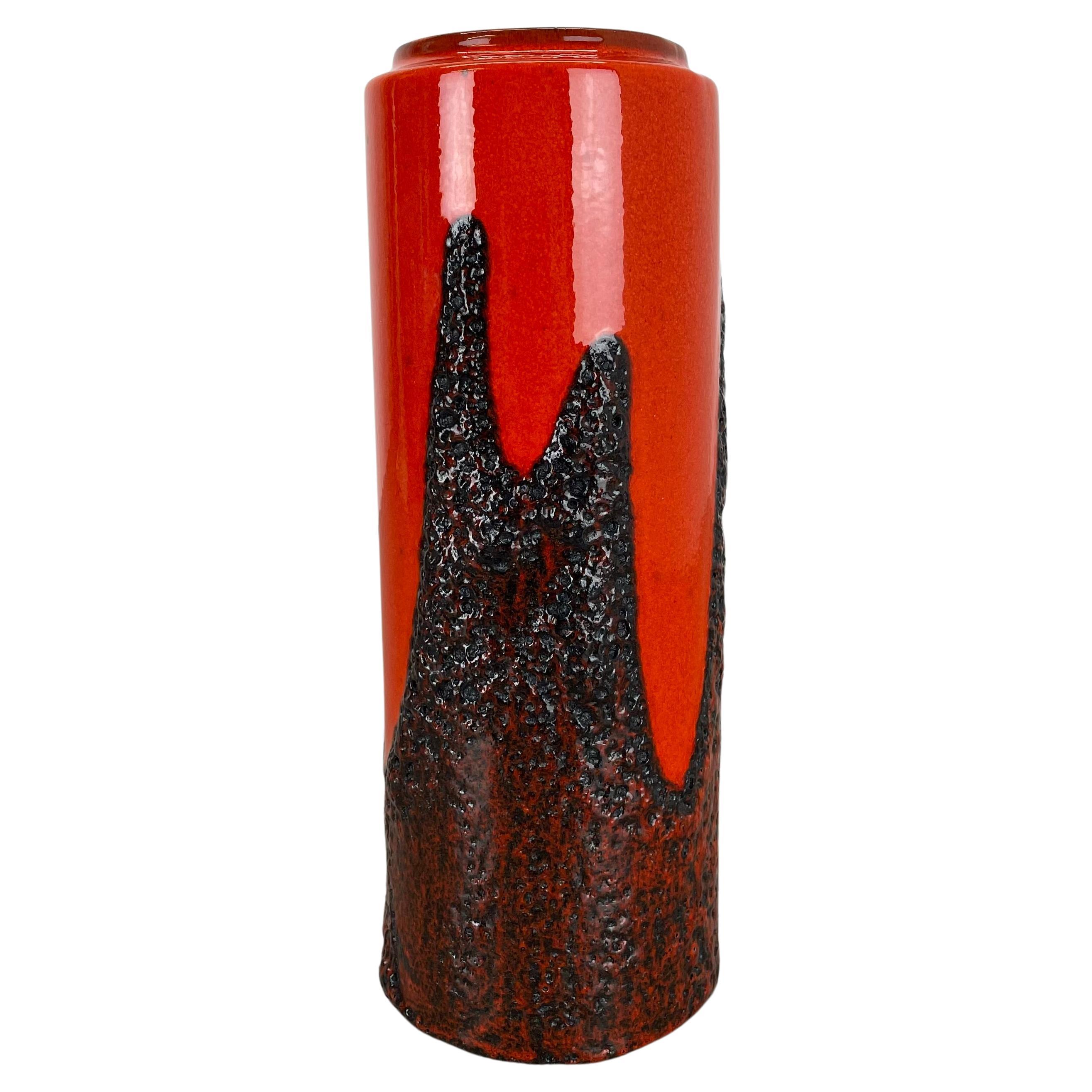 Seltene Superfarbene zerbrechliche Fat Lava Mehrfarbige Vase Scheurich, Deutschland WGP, 1970er Jahre