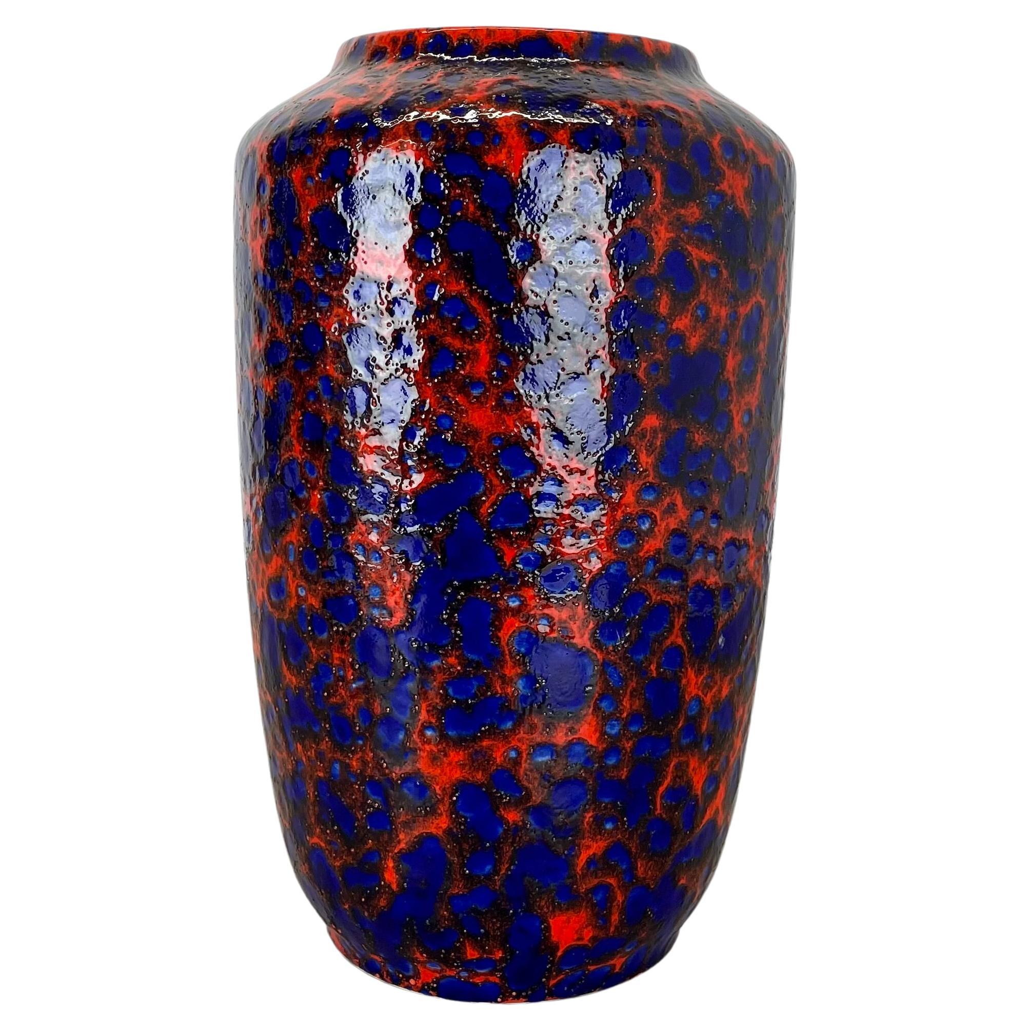 Seltene Superfarbene zerbrechliche Fat Lava Mehrfarbige Vase Scheurich, Deutschland WGP, 1970er Jahre im Angebot
