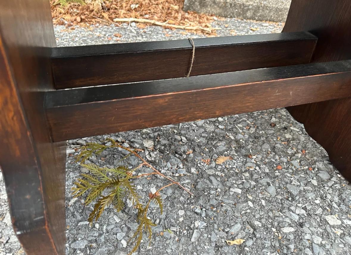 Leather Rare SUPERB Early Gustav Stickley Hall Bench  SALE           SALE           SALE For Sale