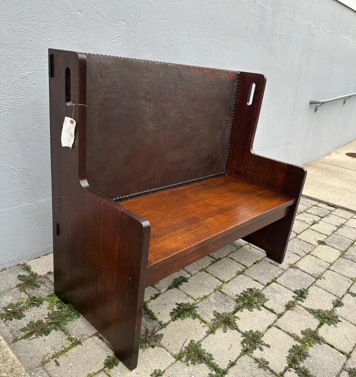 Rare SUPERB Early Gustav Stickley Hall Bench  SALE           SALE           SALE For Sale 1