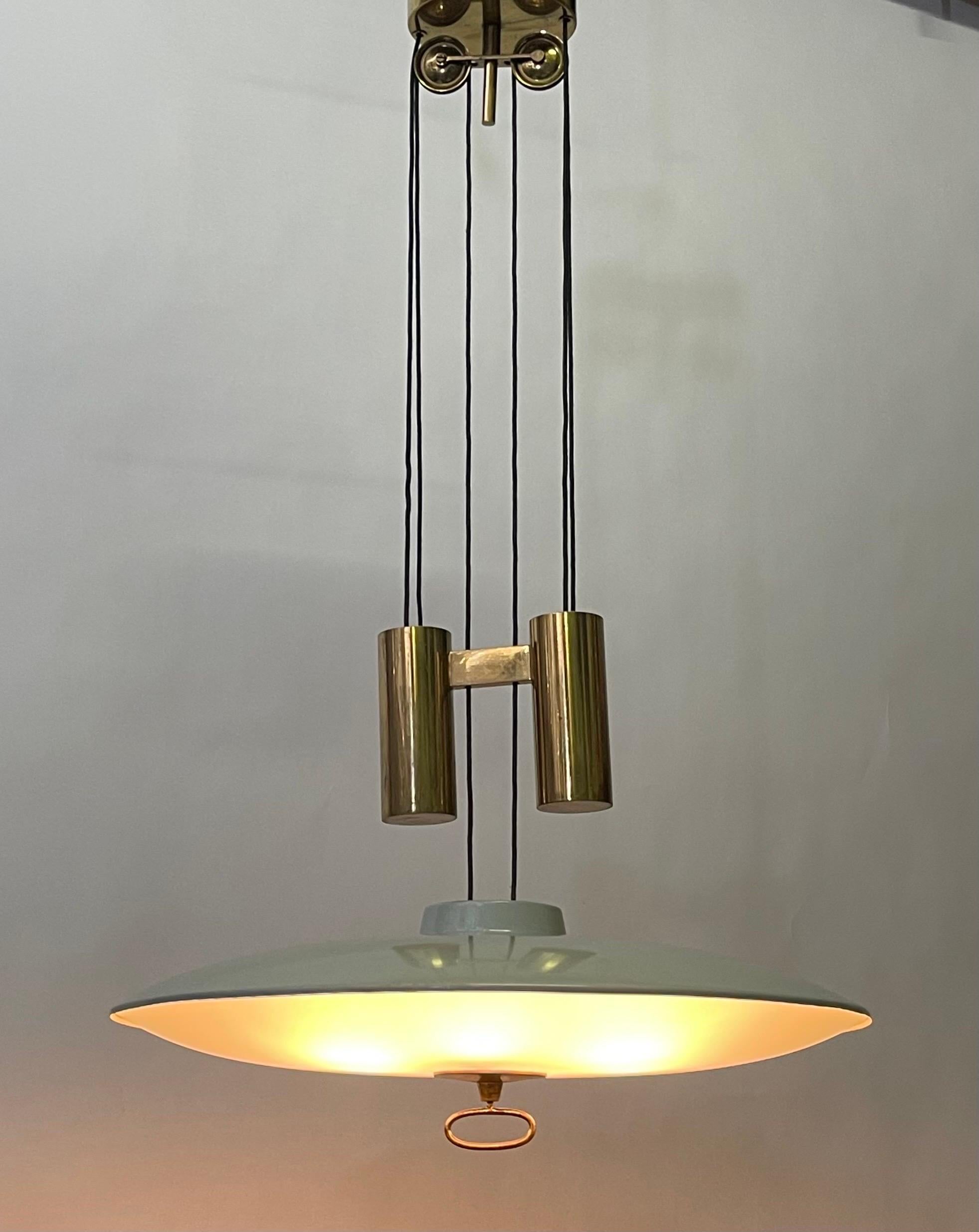 Mid-Century Modern Rare Suspension Lamp Mod.1953 by Max Ingrand for Fontana Arte, Italy circa 1950s